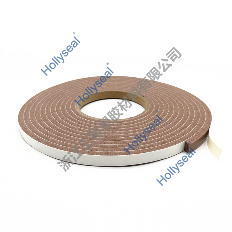 Hollyseal?單面帶膠棕色PVC泡棉膠帶商超防風雨條